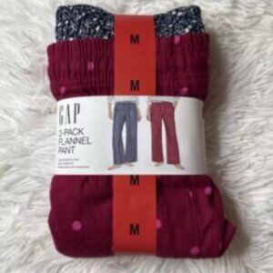 GAP Women’s 2-Pack Flannel Pajama Pants Size Medium  NWTS